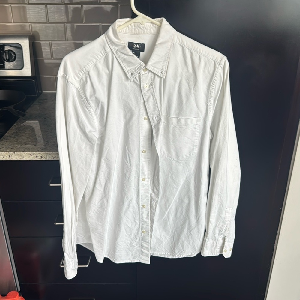 H&M white button down shirt - Large - gently worn